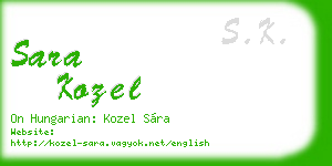 sara kozel business card